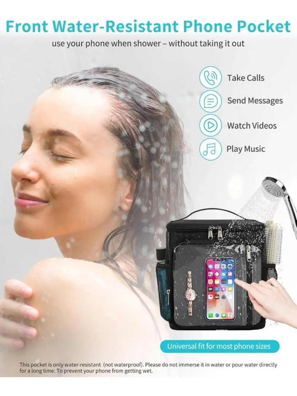 Portable Hanging Shower Caddy - Quick Dry Toiletry Tote for College & Travel